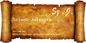 Szives Julietta névjegykártya